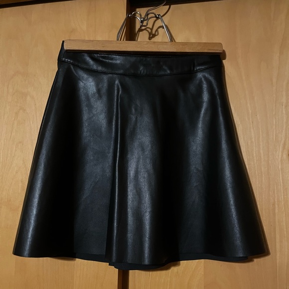 H&M Skirts Hm Faux Leather Mini Skirt Poshmark